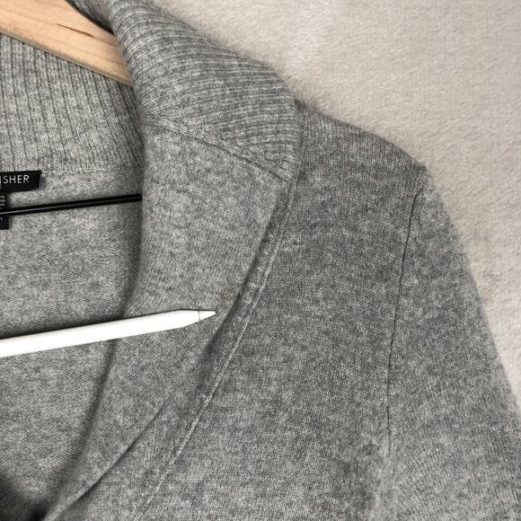 EILEEN FISHER Merino Cashmere Shawl Collar Cardigan Sz PM Gray Grandpa Pockets - Picture 10 of 12
